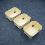 Wooden Rectangular Biodegradable Disposable Food Bread Baking Tray Paper Cake Stackable Wooden Box