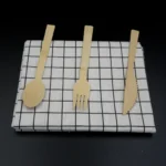 Factory Custom 100% Compostable Eco-friendly Bambu Wooden Flatware Spoon/Fork/Knife Disposable Bamboo Cutlery Set - Image 6