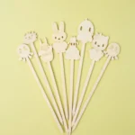 Natural Biodegradable Customisable Pattern Party Mini Bamboo Disposable Bamboo Fruit Stick Factory Wholesale