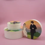 Colourful Custom Wooden Gift Packaging Disposable  UV Colour Printing Biodegradable Wooden Round Decorative Storage Box with Lid - Image 4