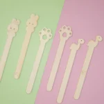 Factory Batch Customisable Cartoon Animal Biodegradable Bamboo Ice Cream Sticks Party Bamboo Ice Cream Sticks