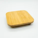 52mm 91mm Container Wit Laser Cut Printed Square Bamboo Covers Lids with Silicone Rings for 10/16 oz Candle Jars Beer Can Glass