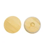 Customized LOGO Round or Square Bamboo Wooden Lids for Glass Jars Candle Stopper With Laser Etched Bottles Cork Cap