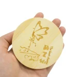 Natural Color Factory Customize Logo Seal Ring Airtight Wooden Bamboo Mason Jar Caps Lid with Hole for Straw 86 mm - Image 4