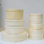 Christmas Wood Bakery Food Packaging Boxes Disposable Custom Logo Takeaway Wooden Round Cake Veneer Cheese Box with Lid - Image 3